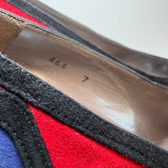 Vintage 80s VAN ELI Colorblock Suede Leather Pumps Heels 6-6.5 - Picture 16 of 16